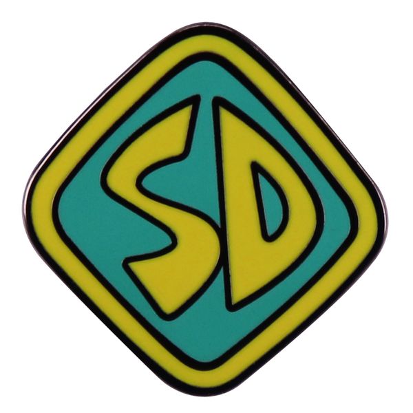 

scoooobydoo sd logo brooch american animated movie inspiration badge, Blue