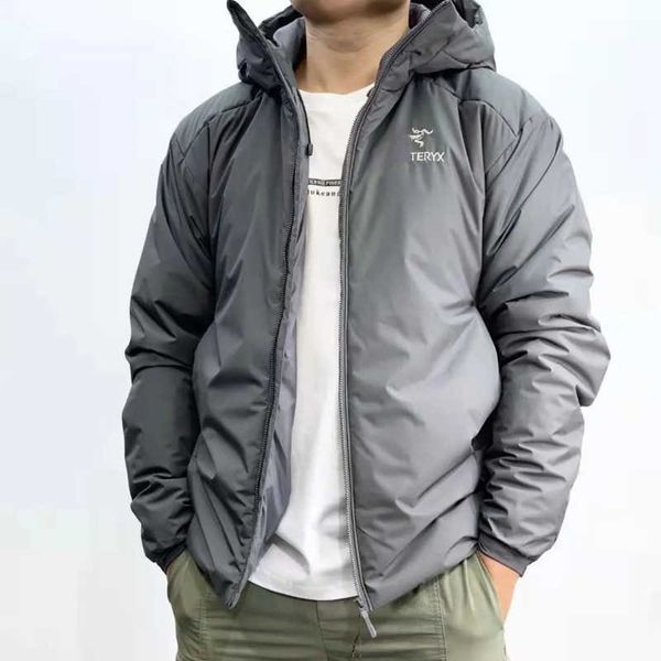 

designer cotton jacket mens outdoor windproof waterproof sportswear womens arc cashmere warm hooded cottons coat zippered cardigan, Black;brown