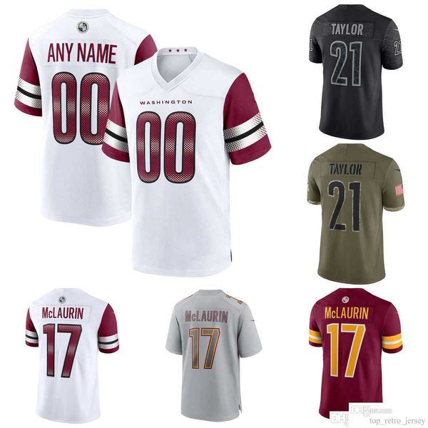 

football custom ''wahington''commanders''5 tress way cole holcomb tariq castro-fields kendall fuller christian, Black;red