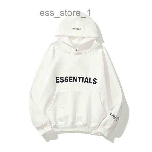 

ess men's hoodies sweatshirts hip hop fera of god fashion brand essentials fog sweater large couple and embroidered hoodie plush 1 tvii, Black