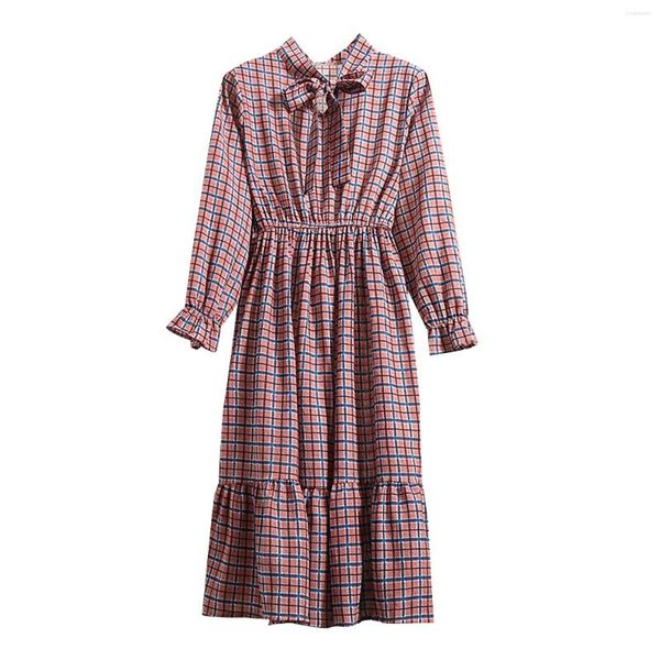 

women's vests streetwear vintage elegant fashion plus size dress women's bottoming slim long-sleeved bowknot elastic waist mid-len, Black;pink