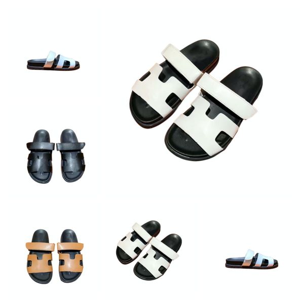 

new women's slipper designer platform sandals four seasons fashion young flip-flops leather leather beach shoes 35-40, Black
