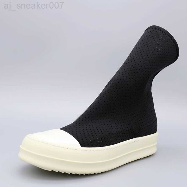 

rick boots designer boot ankle men owens shoe shoes fashion sneakers street dancing rock canvas lace up high women booties ce2s, Black