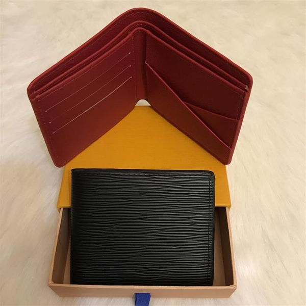 

designer black red clutch wallet brand leather purse men folding wallet women wallet usd credit card bag242s, Red;black