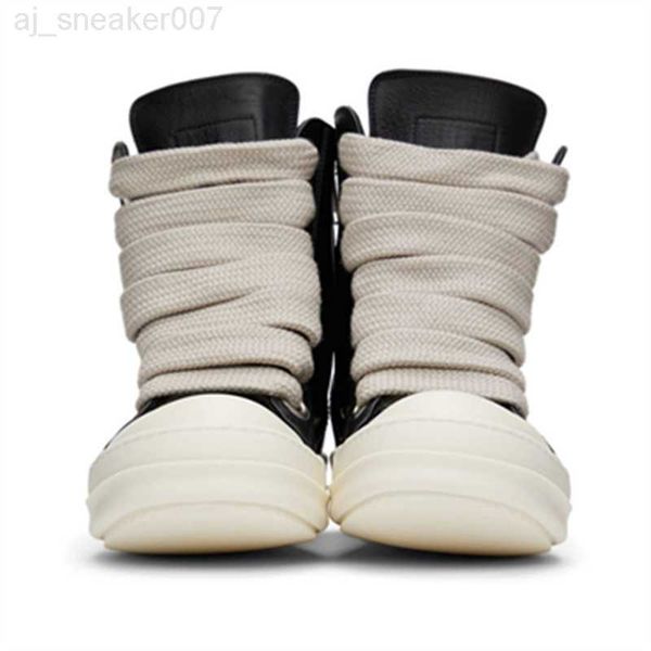 

boots designer rick boot ankle men owens shoe shoes fashion sneakers street dancing rock canvas lace up high women booties oiej, Black