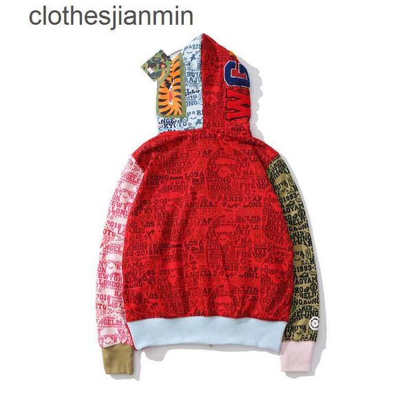 

popular logo fashion men's hoodie shop wholesale and ret printing new shark head anniversary limited sweater camouflage multi-layer spl, Black