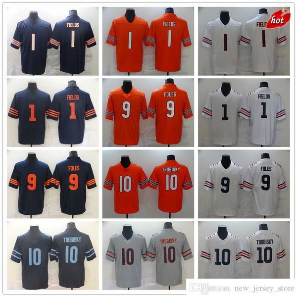 

football chicago''bears''new jerseys mitchell trubisky justin fields nick foles stitched jersey''nfl mam, Black;red