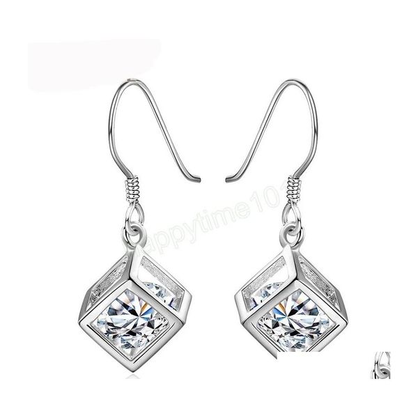 

dangle chandelier 925 sterling sier square aaa zircon dangle earrings charm women jewelry fashion wedding engagement party gift dr dhvmq, Silver
