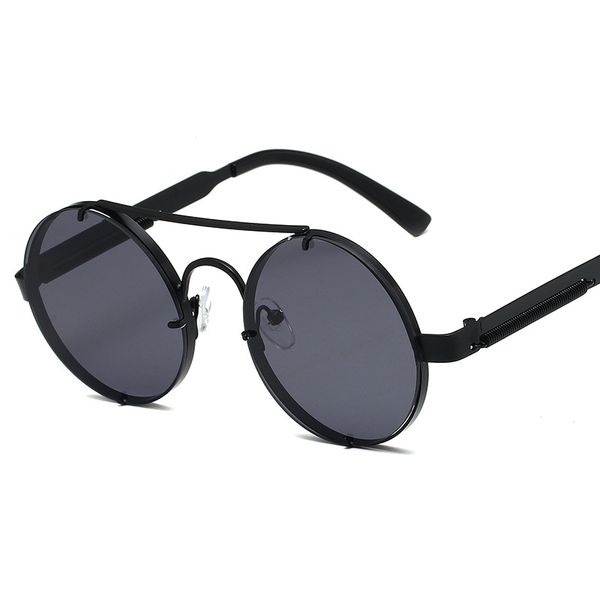 

punk retro round frame sun glasses womens designer sunglasses men costa pit viper luxury woman channel man frames shape mens sutro for women, Black