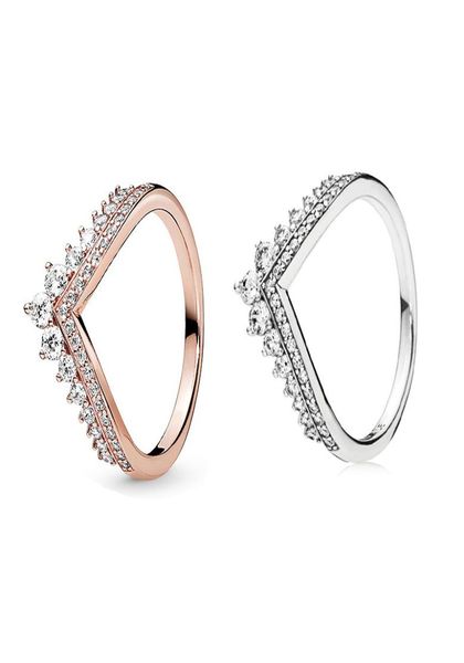

2019 new princess wish ring for pandora 925 sterling silver with cz diamond rose gold charm ladies ring5494173, Slivery;golden