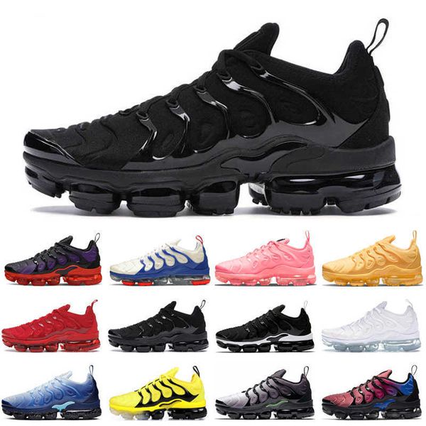 

2021 tn plus running shoes men women triple black white fresh atlanta milk blue pure platinum bred mens trainers sports