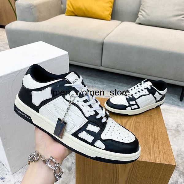 

dress shoes designer fashion brand amirs bone trainers leather men women board casual shoes, Black