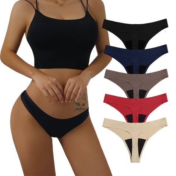 

women's panties 4layers seamless women reusable menstrual panties for girls leakproof period panties without sanitary napkin organic me, Black;pink