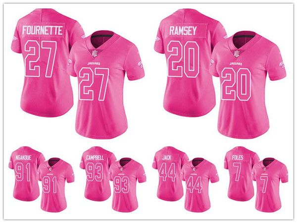 

jacksonville''jaguars''women nick foles jalen ramsey limited jersey football pink rush fashion, Black;red