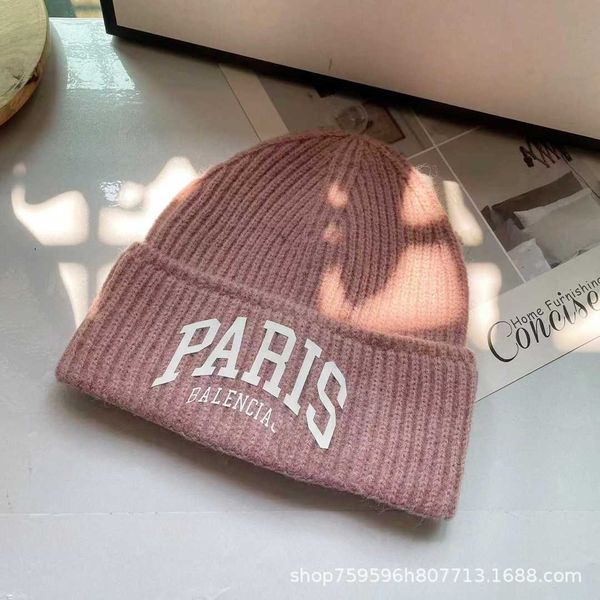 

knitted designer beanie and balencigass winter new woolen hat bonnet autumn versatile korean warm cold 0cvg, Blue;gray
