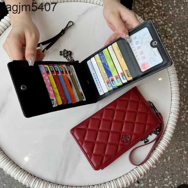 

design bag ladies purse 2023 new layer sheep long wallet small fragrance hand bag card case leather women's
