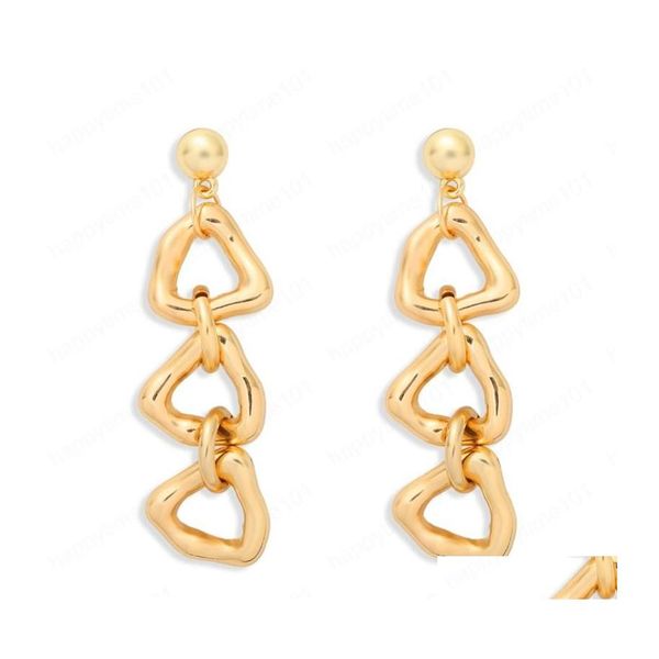 

dangle chandelier geometric triangle metal statement dangle earring for women punk retro golden maxi drop earrings jewelry fashion dhv7g, Silver