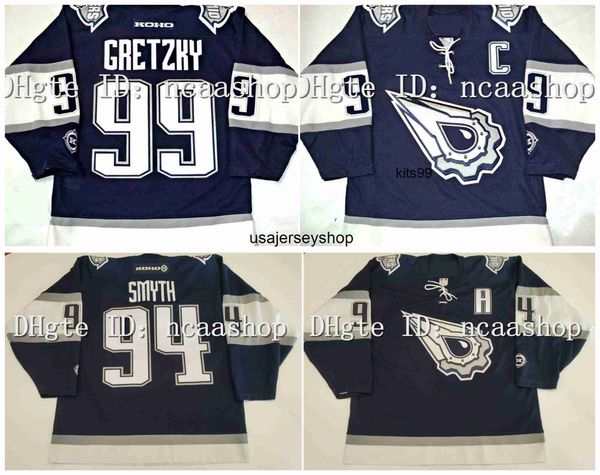

2001 vintage koho jersey 94 ryan smyth 97 connor mcdavid 99 wayne gretzky 89 mike comrie stitching custom retro college, Black