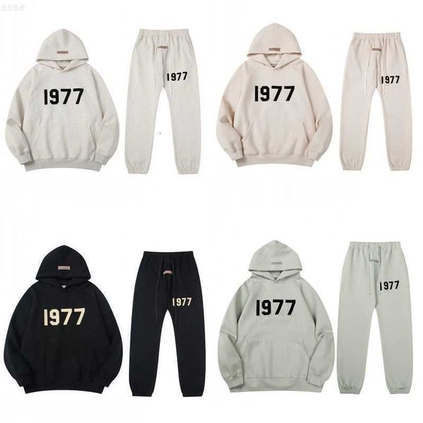 

hoodies sweatshirt suits fog season 8 essentials1977 flocked hoodie leggings set high street couple, Gray