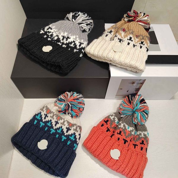 

luxury knitted hat fashion beanie skull caps for man woman colorful hats 4 color winter cap, Blue;gray