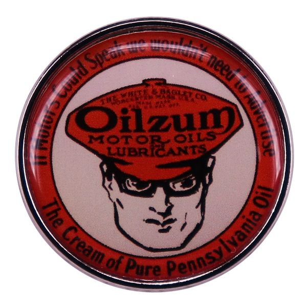 

oilzum motor oils and lubricants logo enamel pin button badge, Blue