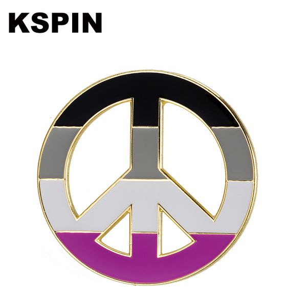 

asexual flag lapel pin flag badge brooch pins badges 10pcs a lot, Gray