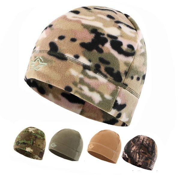 

outdoor hats 1pc winter fleece hiking caps ski baggy hat windproof men women skullcap cycling cap hunting military tactical 221201, Black;white