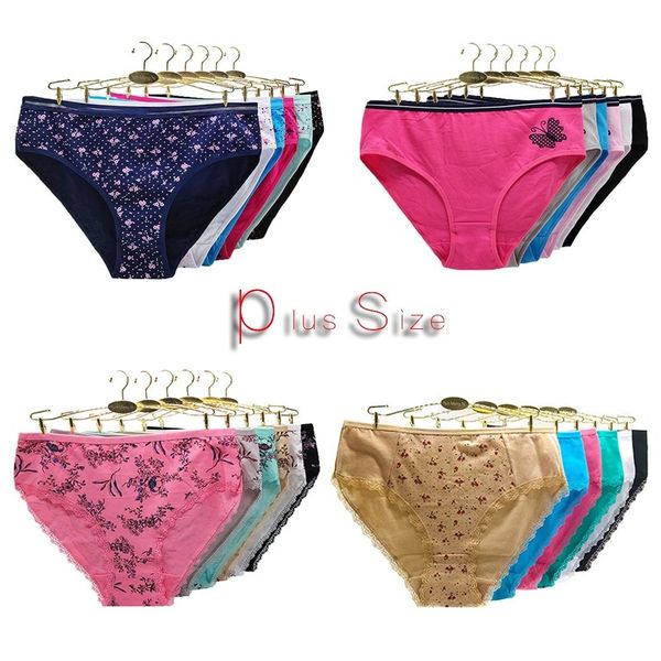 

women's panties 6 pieceslot women underwear cotton panties plus size briefs female knickers intimate high waist underpants available 22, Black;pink