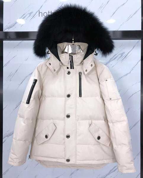 

moose men's down fashion jacket man women outdoor warm jackets coat with fox fur size xs-xxl knuckles 33, Black