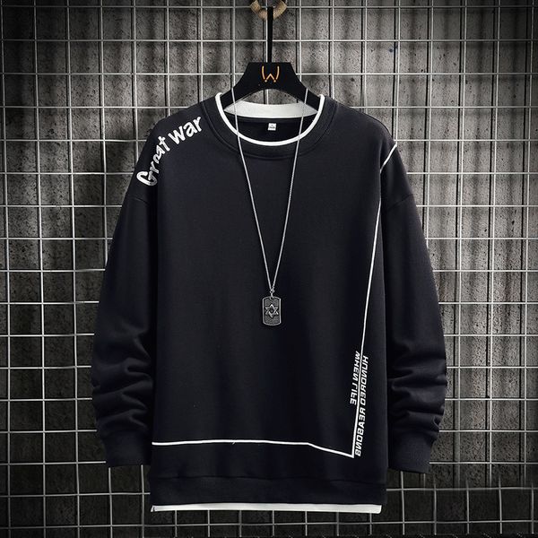 

mens hoodies sweatshirts autumn harajuku letter print casual oneck pullover long sleeve sweatshirt hoodie streetwear 221202, Black