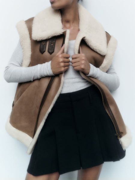 

women's vests winter fleece vest coat women casual loose sleeveless jacket fashion zipper waistcoat female thicken warm outwear with po, Black;white