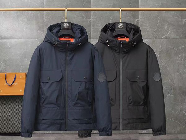 

mens down jacket winter cold coats parkas outerwear protection windproof fashion warm coat with fur keep ccomfortable thicken bomber jackets, Black