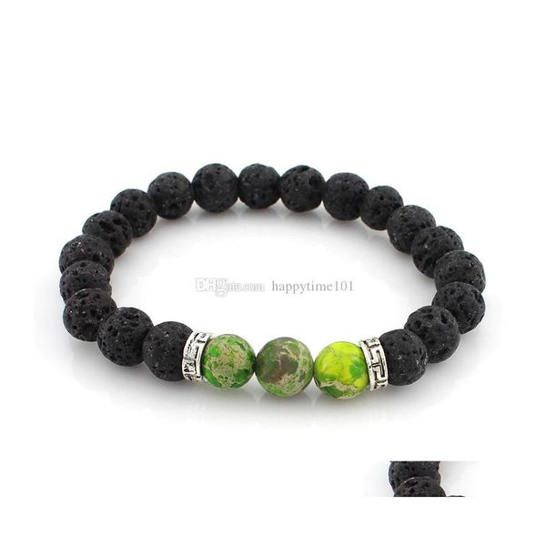

beaded 16 styles 7 chakra lava stone bracelet mala essential oil stretch bracelets yoga reiki prayer beads diffuser gift drop delive dhdso, Black
