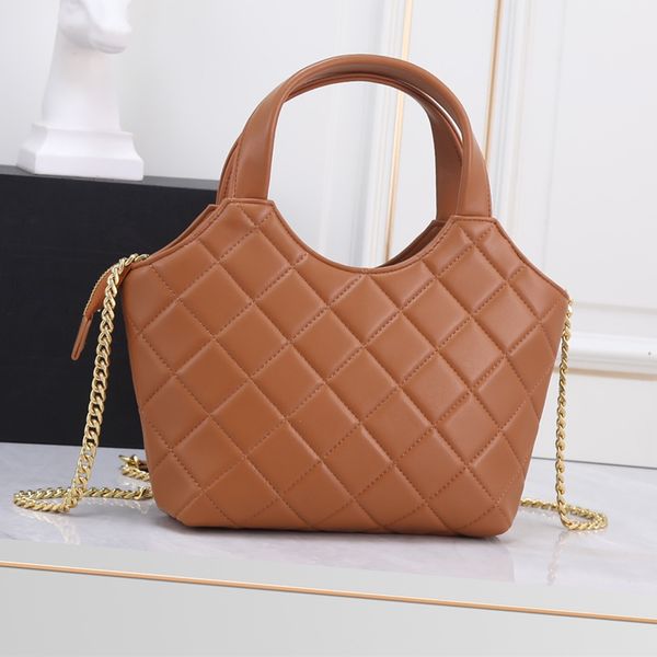 

women's shopping bags are popular cow leather chain satchel vegetable basket handbag 30cm