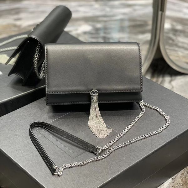 

kate chain wallet small crossbody bag shoulder bag with tassel in grain de poudre embossed leather