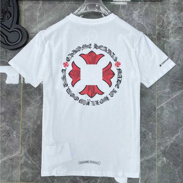 

fashion luxury men's brand t shirt tees men women sanskrit letter sweatshirts short sleeve horseshoe couple t-shirt classic cross tee, White;black