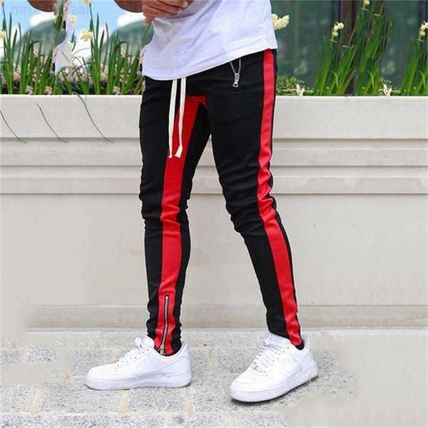 

men's pants mens track new fashion hip hop fitness streetwear trousers men striped jogger skinny joggers sweatpants pantalon hommedqj4, Black