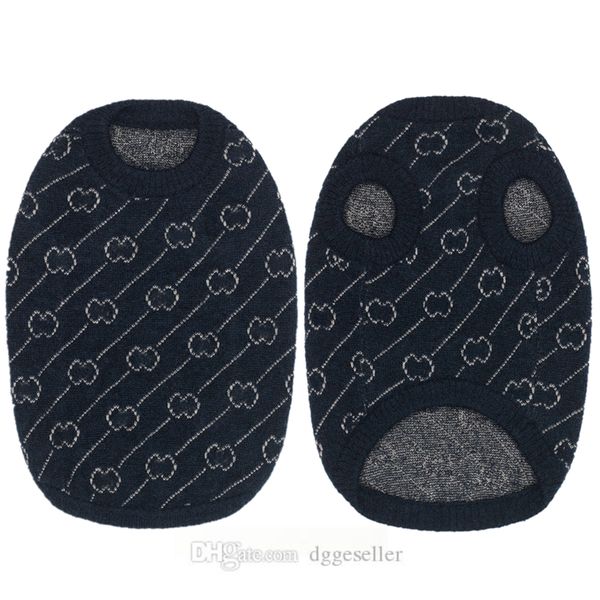 

Designer Dog Clothes Brands Dog Apparel with Classic Jacquard Letter Pattern Pet Jumper Coat Warm Sweatshirts Outfits for Small Dogs Cats in Autumn Winte Blue s A452, Navy blue