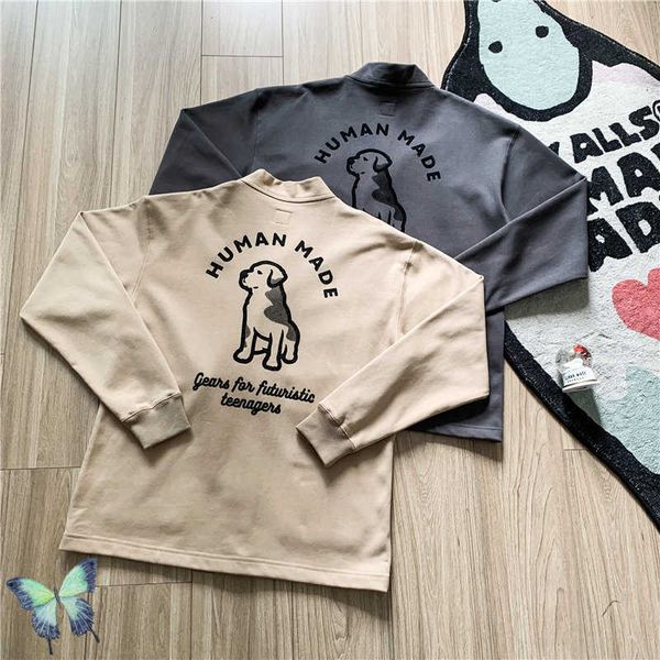 

men's jackets human made sweatshirts men womem v neck dog head knit cardigan outwear coat t221202, Black;brown