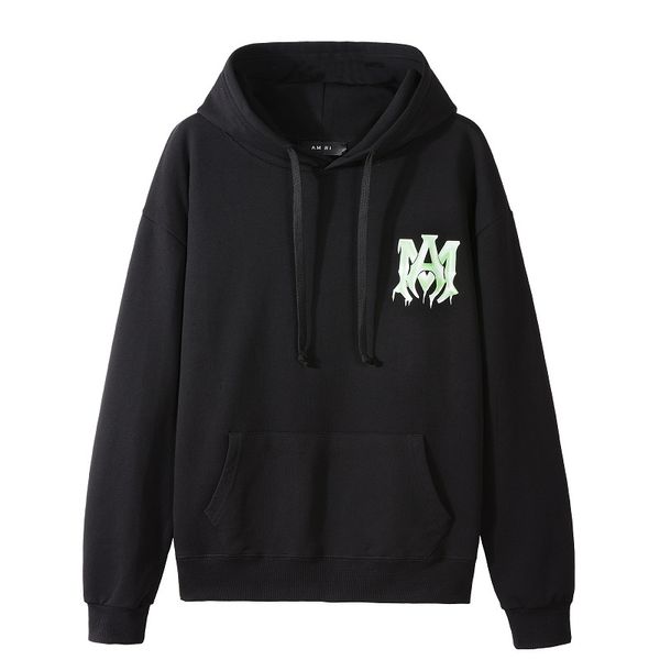 

2023 fw 23ss autumn and winter amirs mens women luxury designer street hoodies long sleeve embroidery sweatshirts man clothing amiri #3321, Black