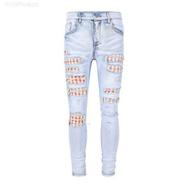 

men's jeans clothing jeans men women panther print army green long distrressed cotton rabbit sticker embroidery slim denim straight bik, Blue