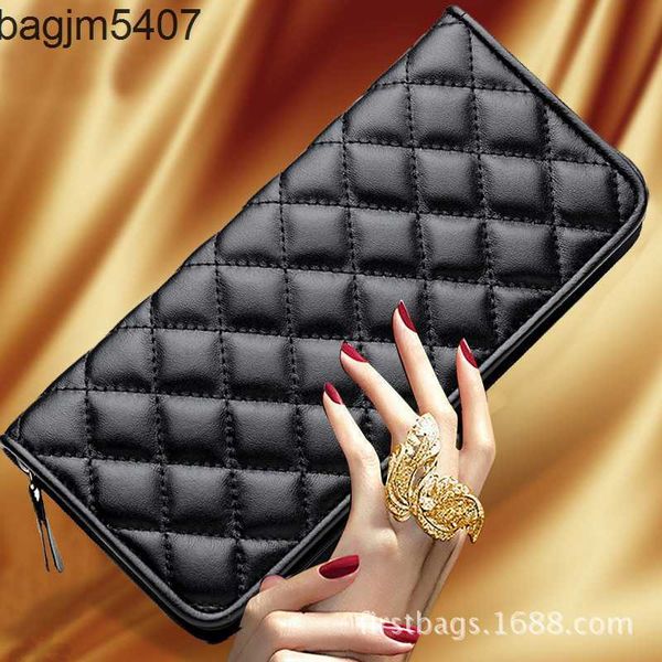 

design bag ladies purse sheep lingge women's wallet long leather zipper tidy large capacity hand for women