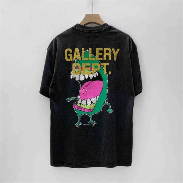 

ins printed gallerydept t- men's shirt hip hop high street fashion brand gd casual loose print round neck short sleeve t-shirt men cros, White;black