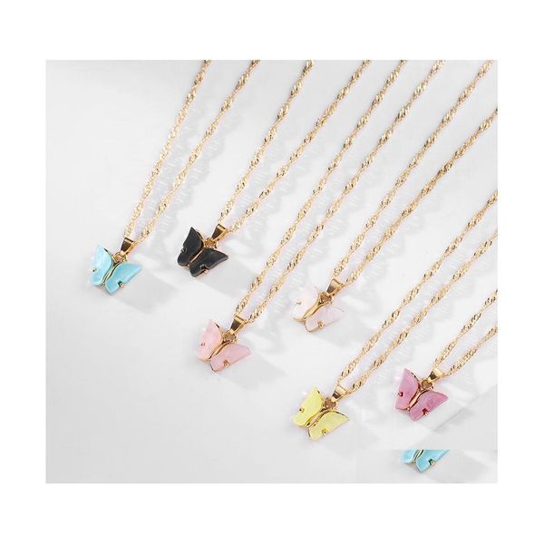 

pendant necklaces cute butterfly pendant necklace for women cocktail party statement steet style korean fashion jewelry gifts drop d dhlpy, Silver