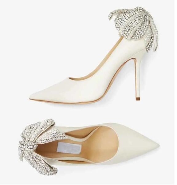 

elegant brand love bridal wedding sandals shoes women latte nappa pumps with pearl and crystal-embellished bow point toe stiletto heels 35-4, Black