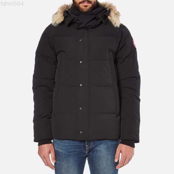 

nczv down jacket parkas mens outerwear high end hooded wolf fur windproof waterproof padded thicken coat removable cap coats outdoor jackets, Black