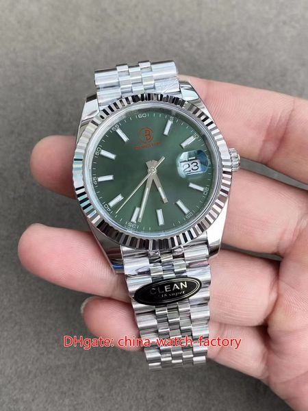 

2022 new product mens watch clean factory 41mm 126334 mint green dial sapphire watches jubilee bracelet cal.3235 movement mechanical automat, Slivery;brown