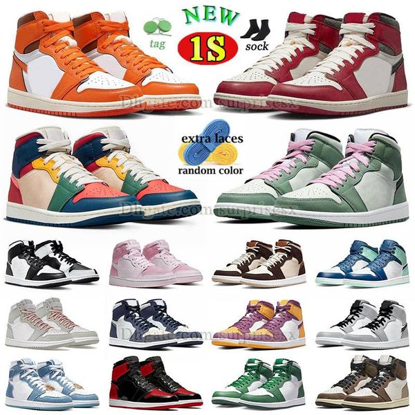 

jumpman 1 mid multicolor basketball shoes starfish j 1s retros high og lost and found j1 mids dutch green dark mocha seafoam denim stealth