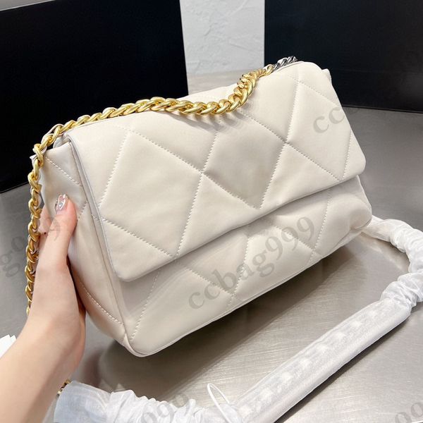 

30cm 19 series large capacity quilted bags sheepskin genuine leather diamond gold silver hardware totes shoulder sacoche womens outdoor mult
