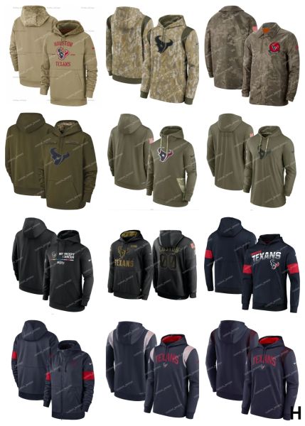

custom men women youth houston''texans''hoodie olive 2022 salute to service therma performance pullover custom white bla, Black